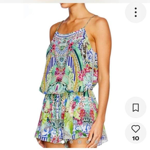 Camilla The Bahia Bliss Shoestring silk Playsuit sz M - Picture 2 of 14